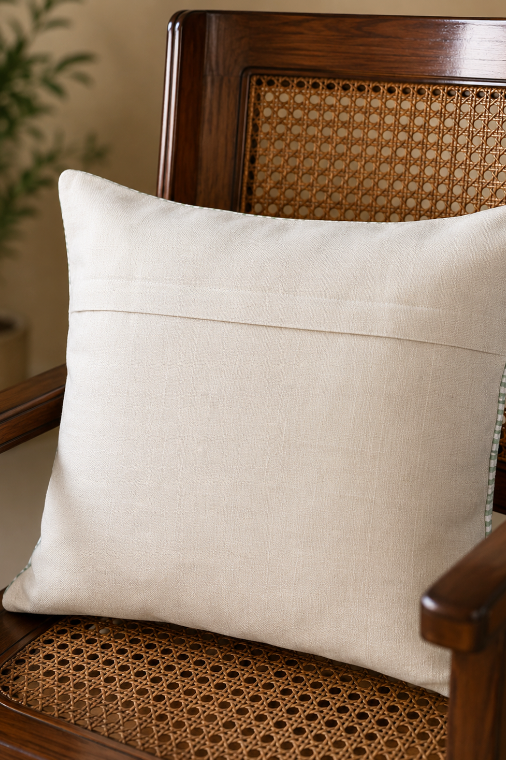 Blush Bud Hand Block Printed Slub Cotton Cushion Cover- Set of 2