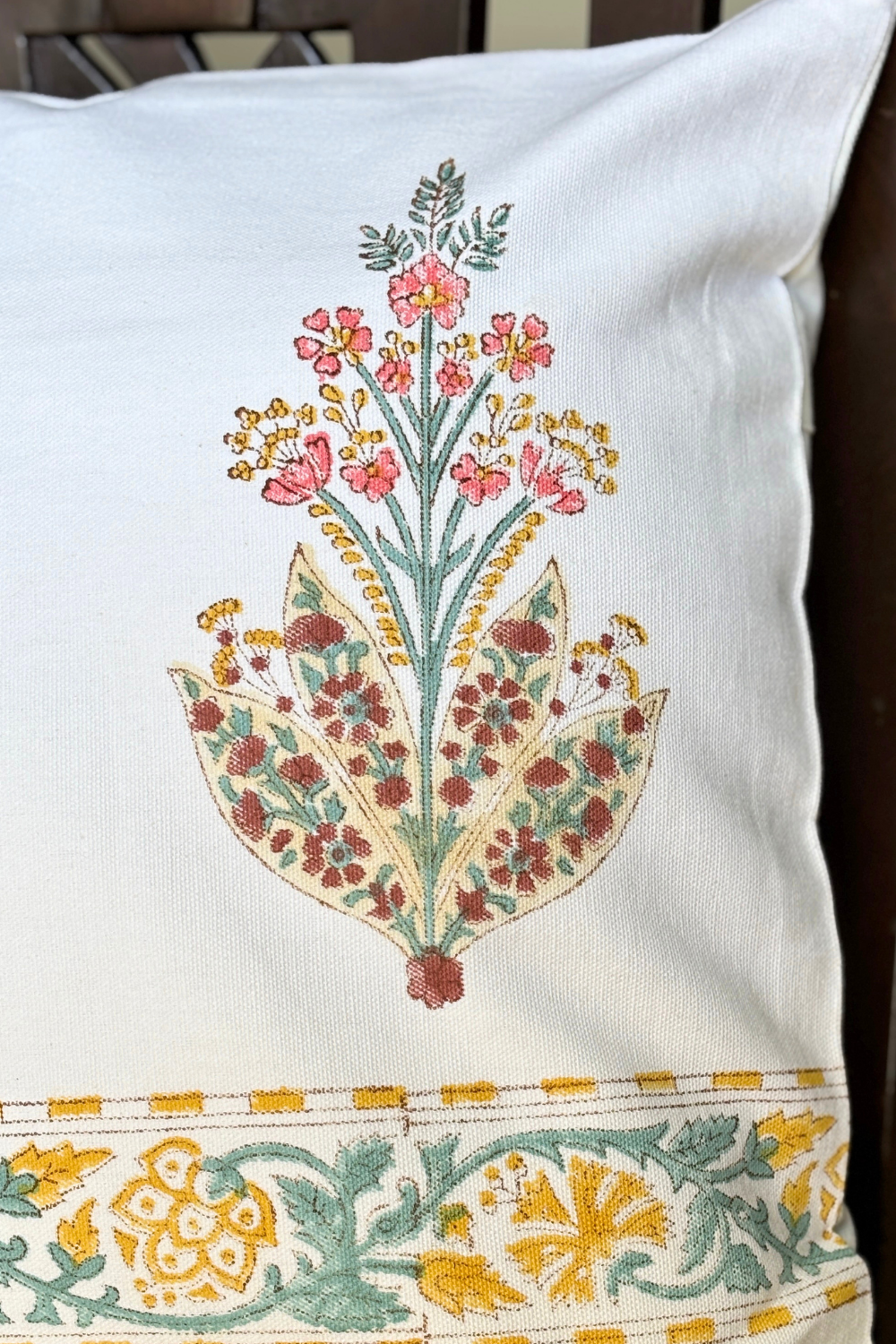 Bloomcrest Hand Block Printed Canvas Cushion Cover- Set of 2