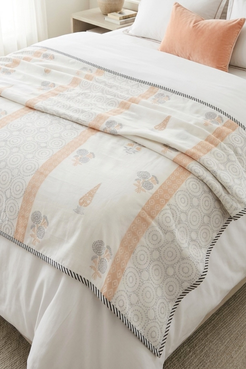Soft Dune Handblock Printed Mulmul Dohar