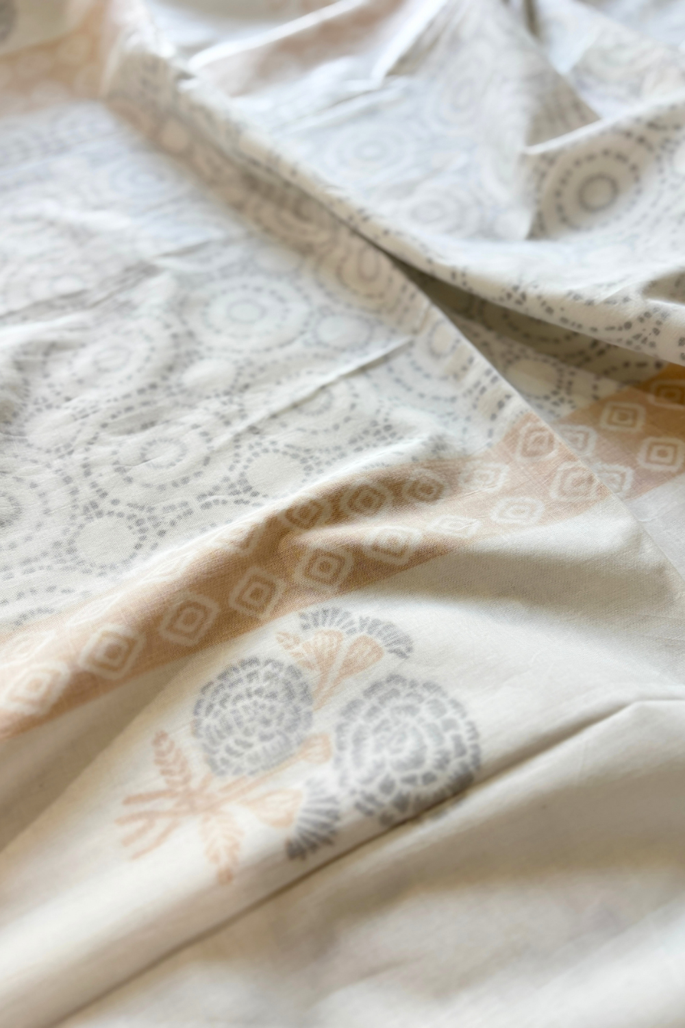 Soft Dune Handblock Printed Mulmul Dohar